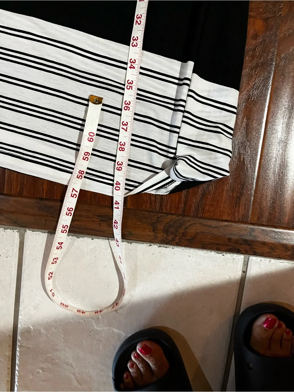 Striped Maxi Skirt in Black, White, Red & Green - Picture 5 of 5